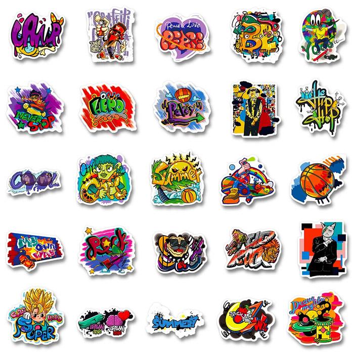 50枚 ステッカー アメリカン レトロ かっこいい 防水 耐水 シール