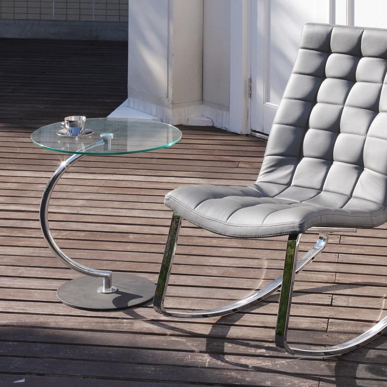 あずま工芸 サイドテーブル ガラステーブル 円形 丸型 ソファサイド 天