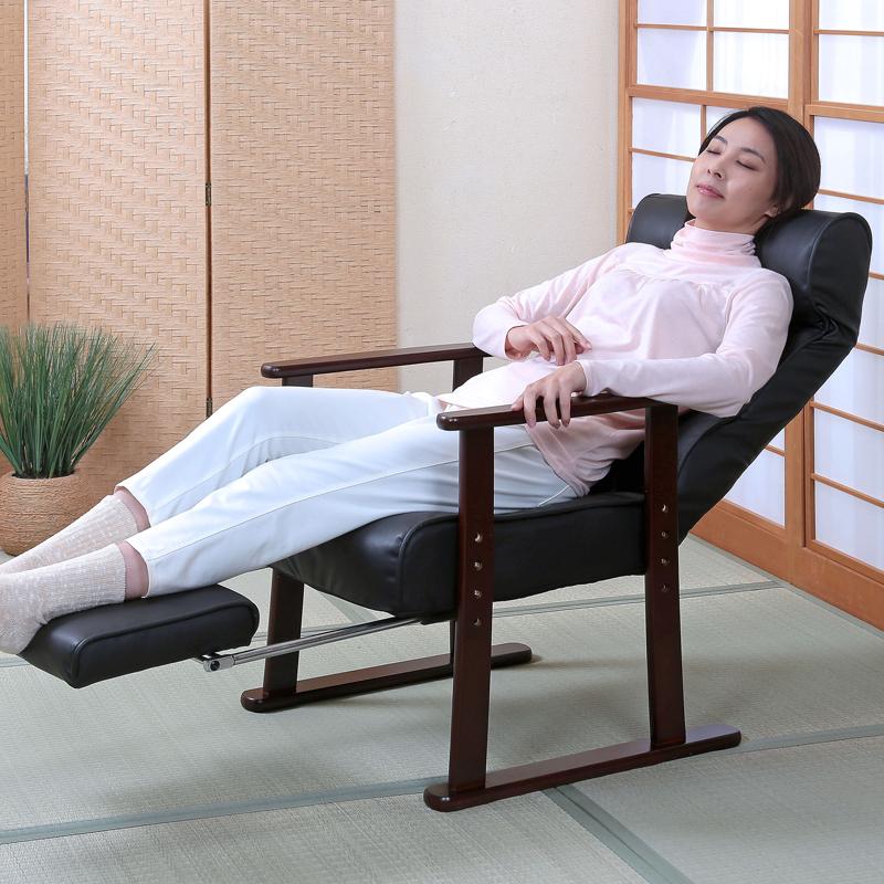 谷村実業 リクライニングチェア 一人用 折りたたみ 折り畳み 高座椅子