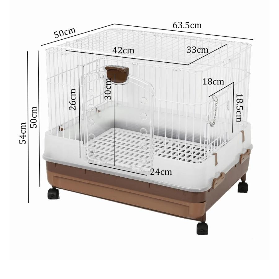 マルカン うさぎのカンタンおそうじケージH50B 三角形トイレセット