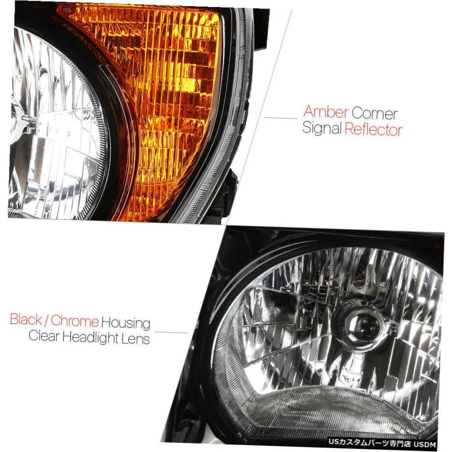 ヘッドライト 2003?2008年ホンダエレメントに適合[ブラック/クリア