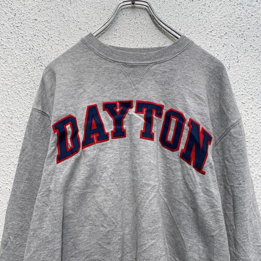 gear ロゴスウェット トレーナー XS グレー V字ガゼット 裏起毛 古着卸