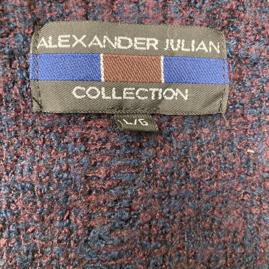 ALEXANDER JULIAN ウール混紡 ニット セーター L ブラウン ネイビー V