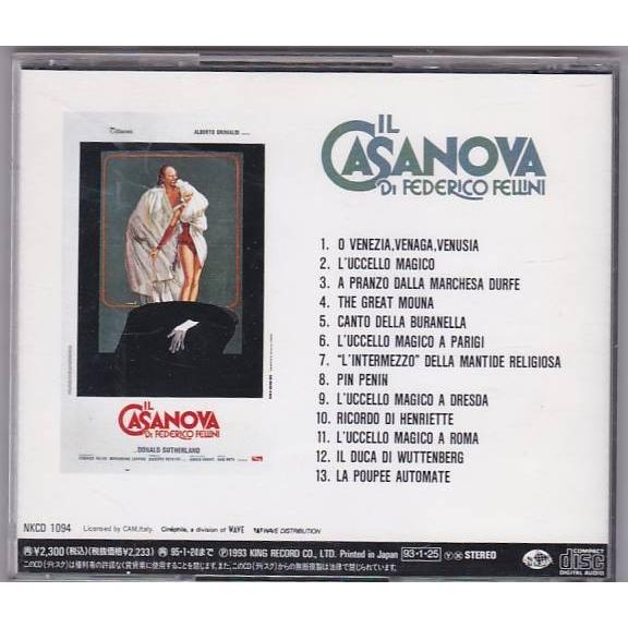 □CD フェリーニのカサノバ オリジナル・サウンドトラック/サントラ
