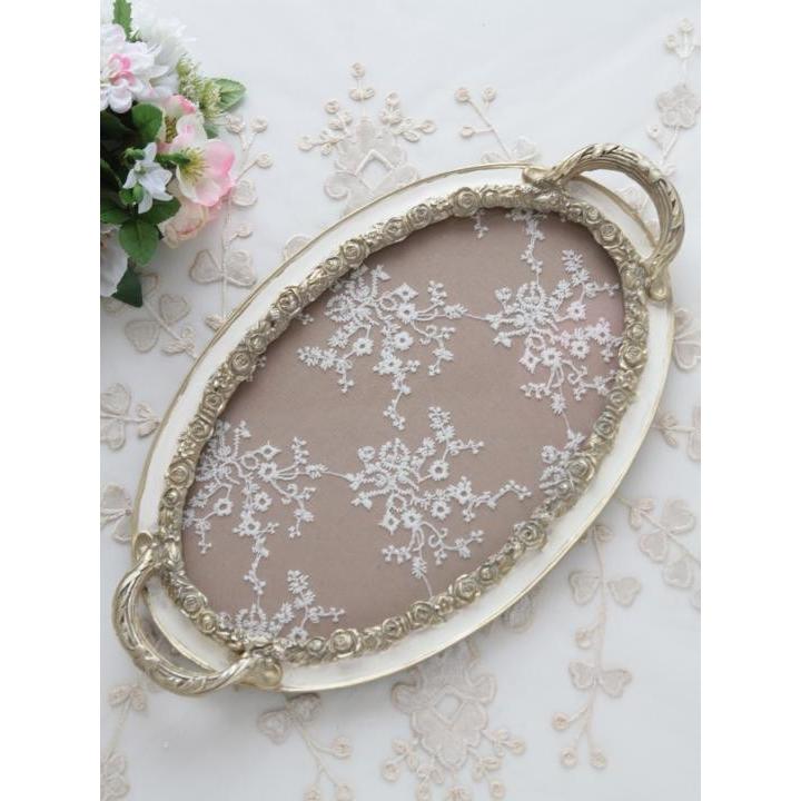 トレイ・アイボリーゴールド インテリア ティー アンティーク ロココ