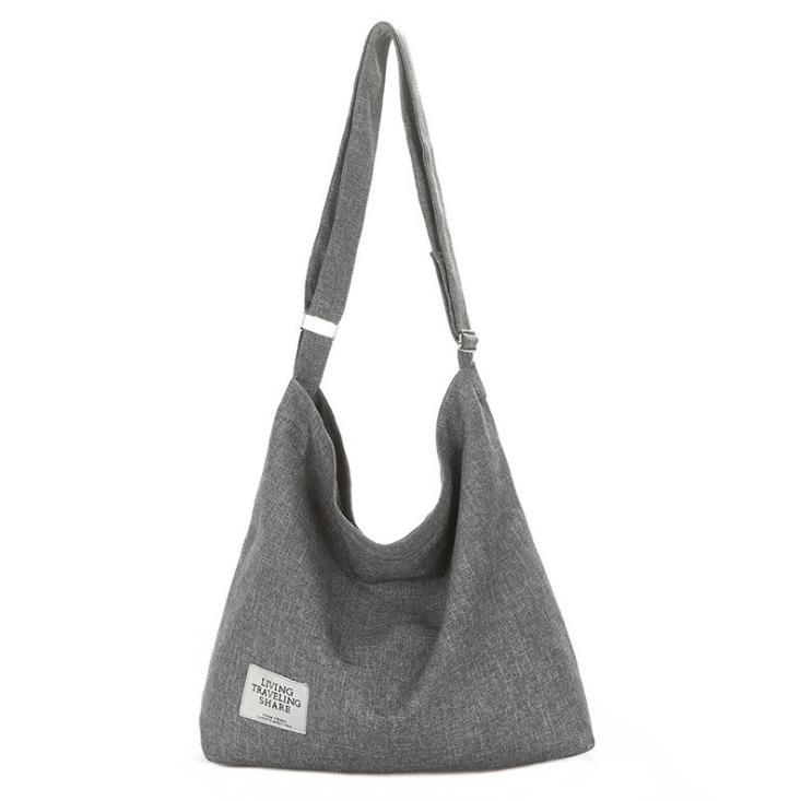 並行輸入品】キャンバス ショルダーバッグ グレー トートバッグ 肩掛け