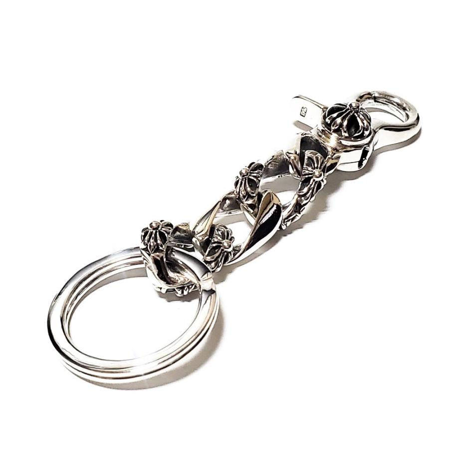 シルバー925 / キーリング フローラルクロス レバーナスカン カラビナ