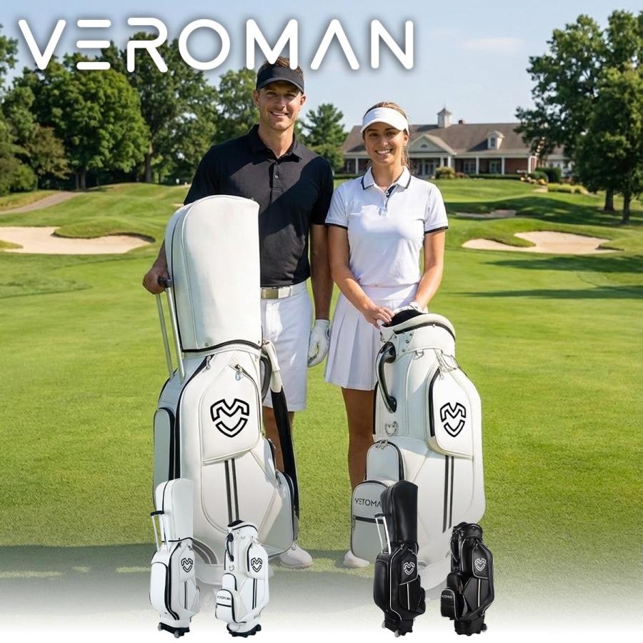 VeroMan ゴルフ キャディバッグ キャスター付き セルフスタンド クラブ