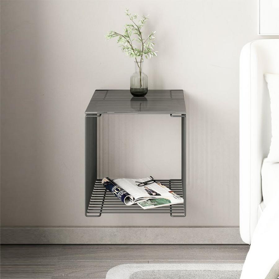 VeroMan ワイヤー シェルフ スクエア ラック サイドテーブル 床置き