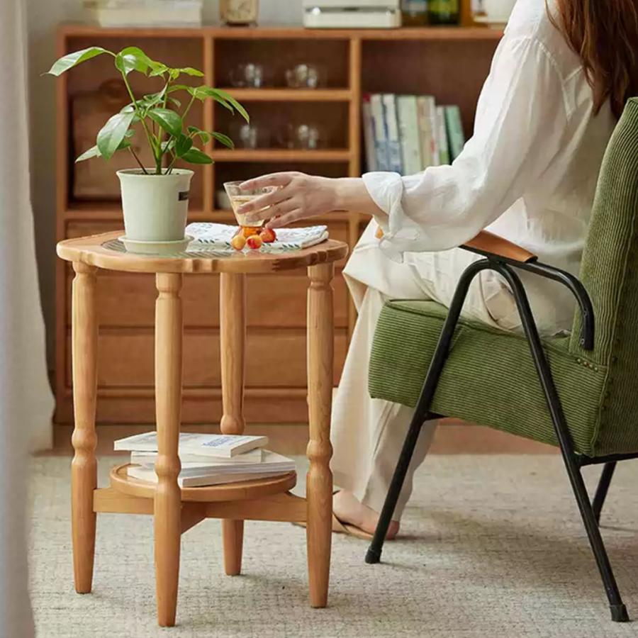 小] VeroMan ラタン編みサイドテーブル ローテーブル テーブル セット