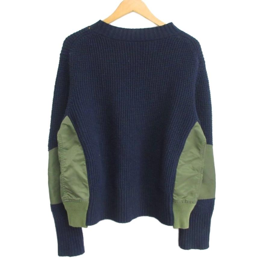 サカイ sacai 20AW Wool Knit x Nylon Twill Pullover ドッキング