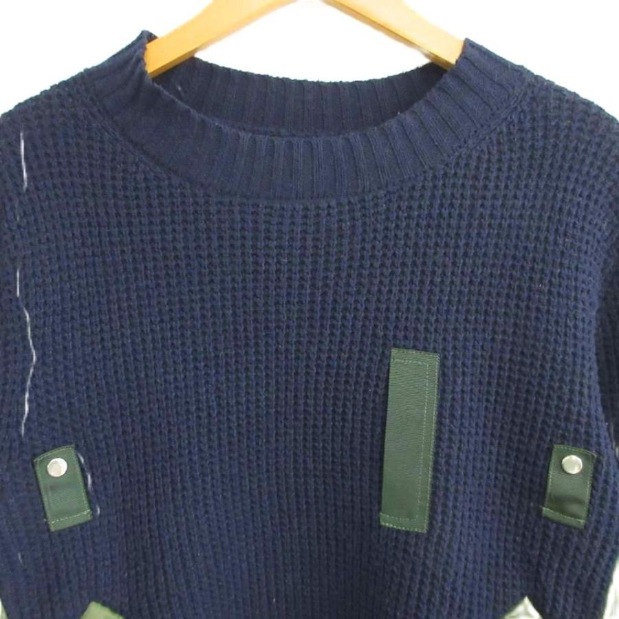 サカイ sacai 20AW Wool Knit x Nylon Twill Pullover ドッキング