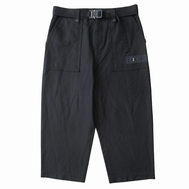 美品 21AW ディオール Dior × サカイ sacai ロゴ バックル ベルテッド