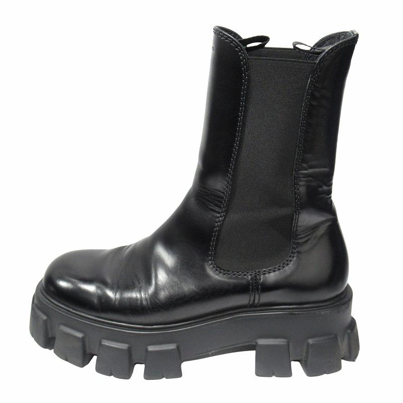 PRADA（プラダ） モノリス ブラッシュド レザー チェルシー ブーツ