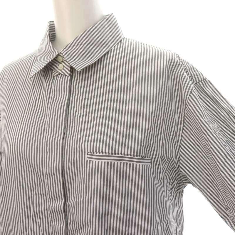 エブール ebure ローガンコットンストライプシャツブラウス 長袖