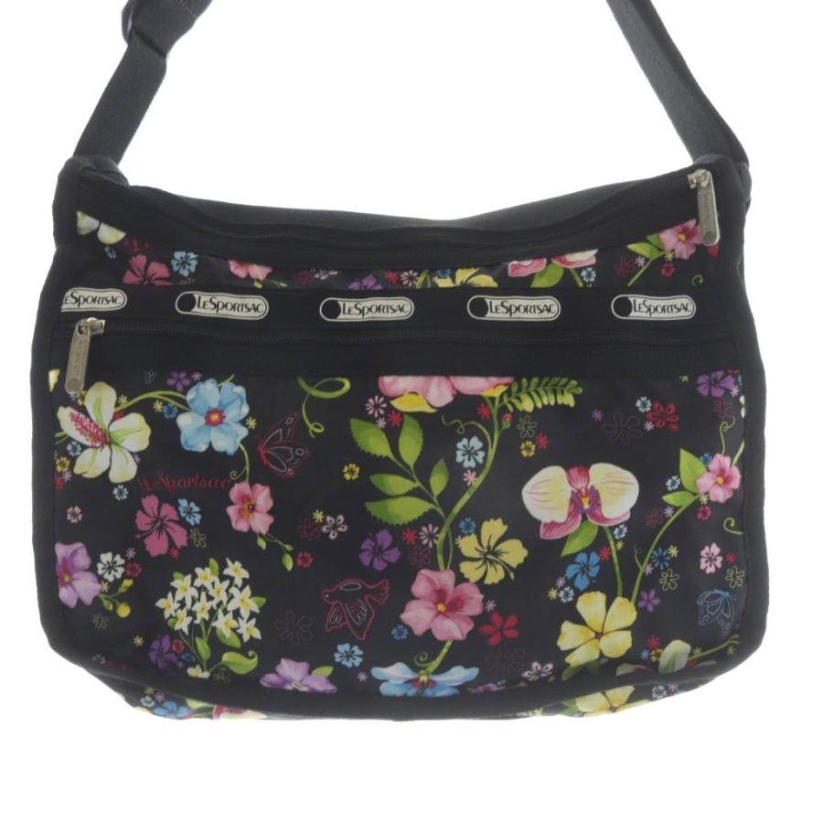 LeSportsac（レスポートサック） 花柄ショルダーバッグ 黒 ブラック