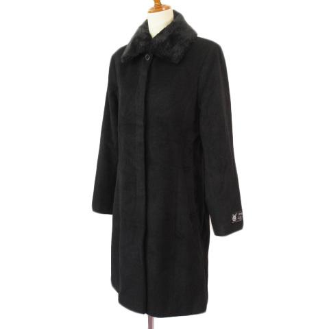 ハーモニカ HARMONICA コート ステンカラー フェイクファー アンゴラ混