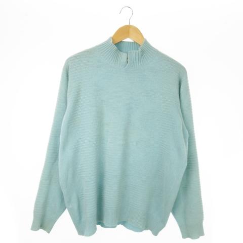 ブリオーニ BRIONI カシミヤ ニット セーター ハイネック 長袖 M 青