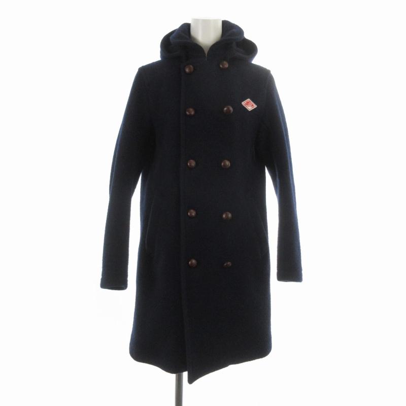 ダントン DANTON Pコート ピーコート ロング フード付き 34 XS 紺