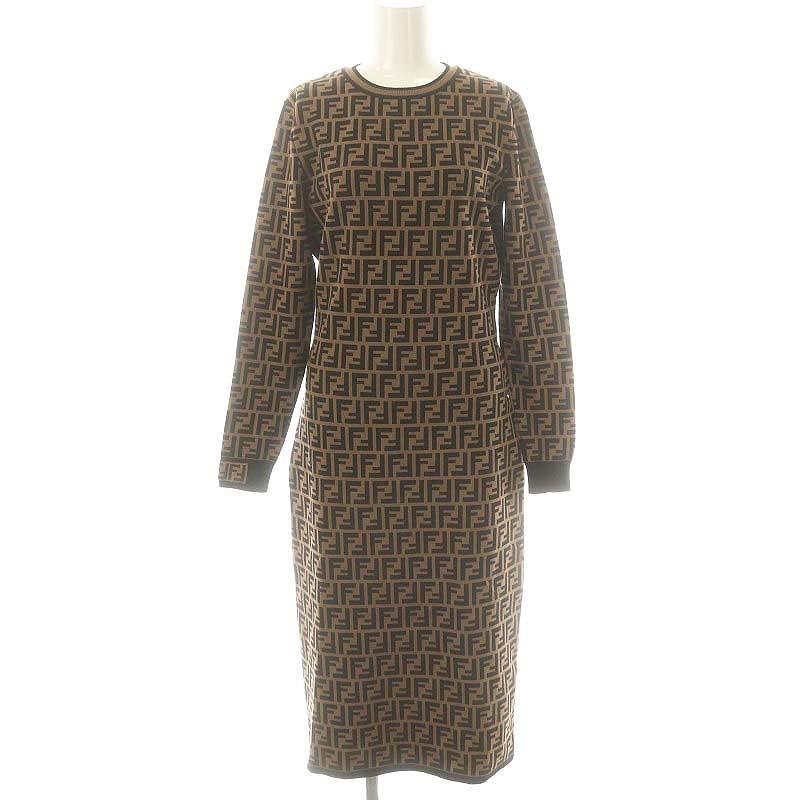 FENDI（フェンディ） FENDI Fロゴ ズッカ柄 ニット ハーフスリーブ