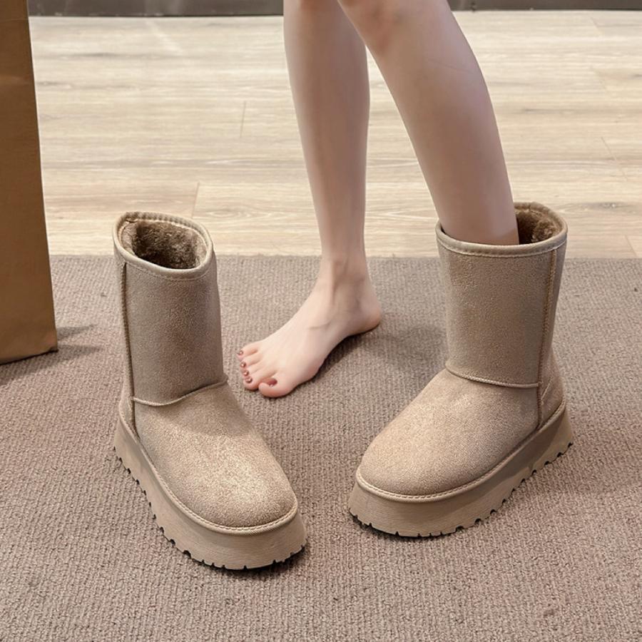 ブーツ ショート レディース 23年秋冬新作 ムートンブーツ 厚底 撥水