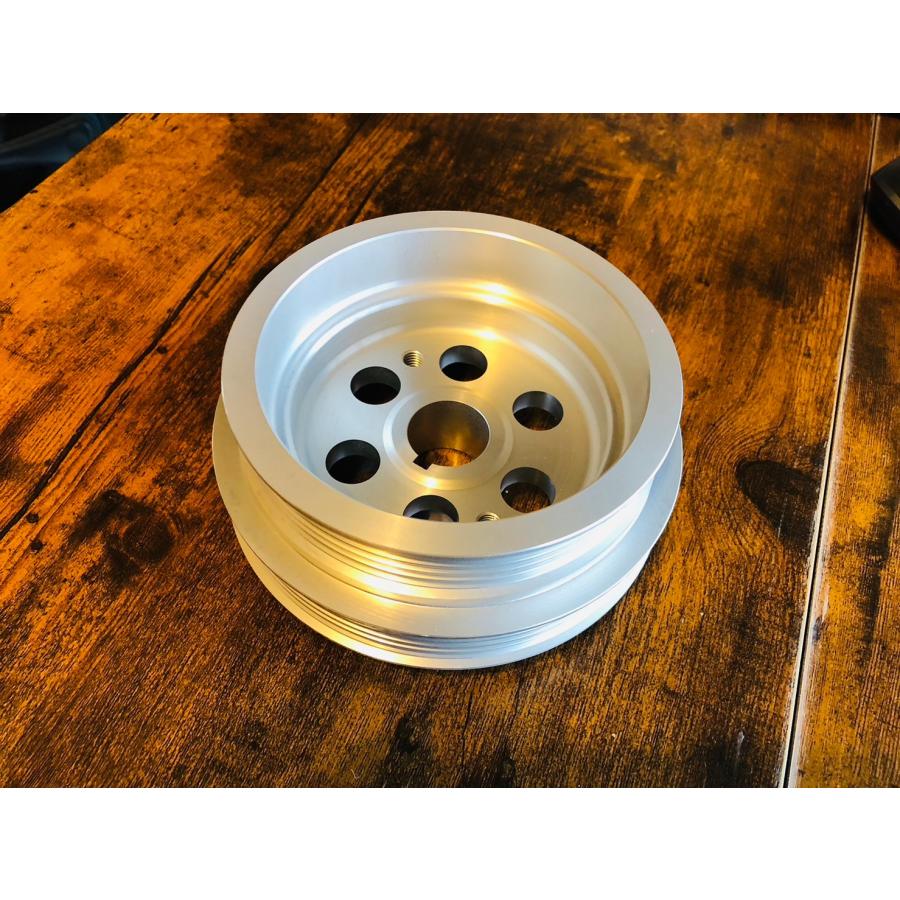 AE86 アルミ クランクプーリー ダブルタイプ 削り出し アルマイト仕上