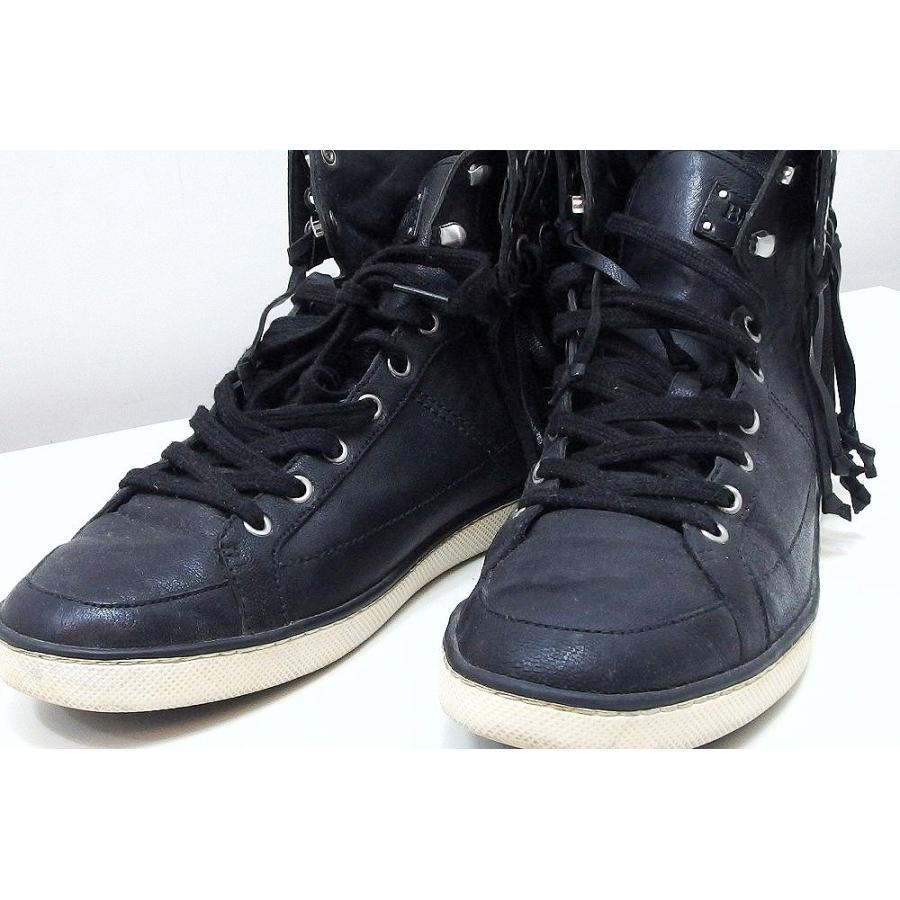 BALMAIN（バルマン） レザー ハイカットスニーカー フリンジ メンズ