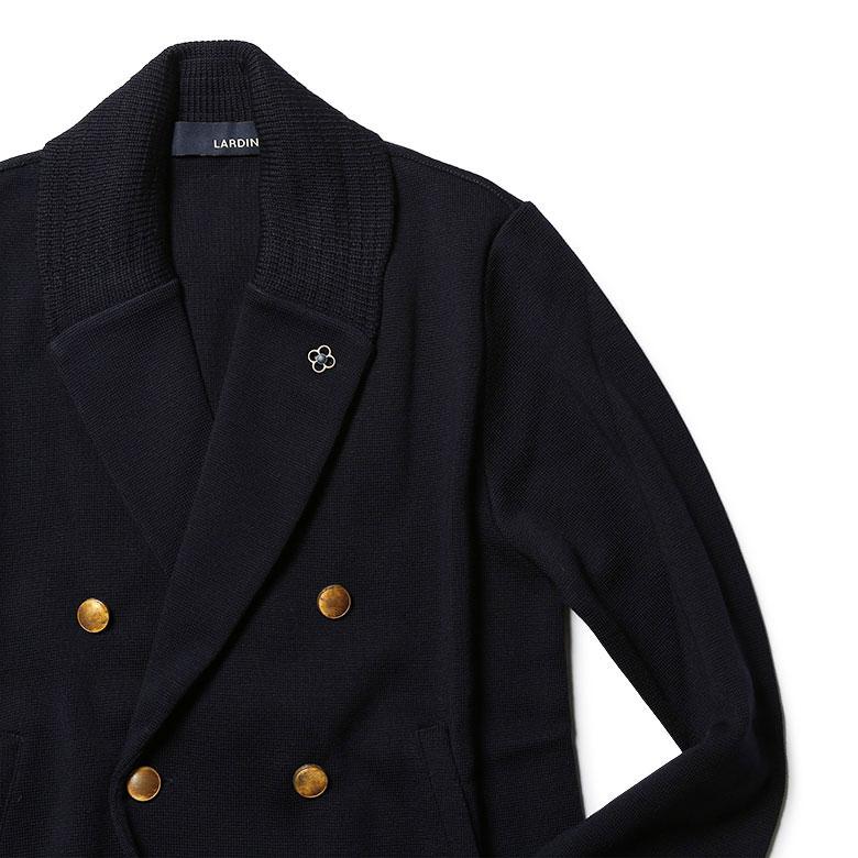 LARDINI（ラルディーニ） ニットジャケット ダブル 金ボタン ショール