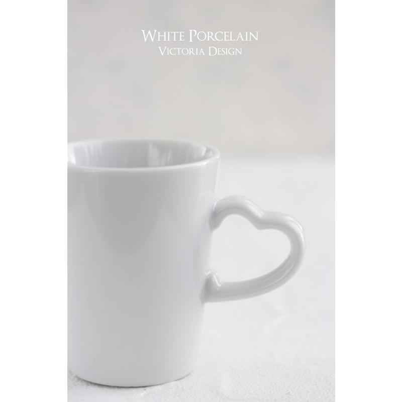 ポーセラーツ 白磁 食器 ハートハンドルマグII 北欧風 : VICTORIA