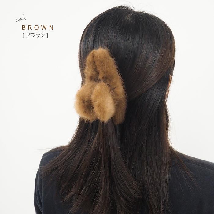 リアルファー ミンク MINK バンスクリップ ストレート 大きめ 毛皮