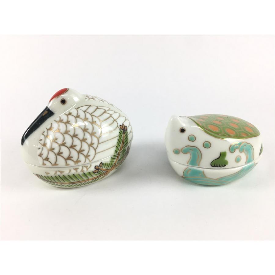 有田焼 幸楽窯 珍味入 (鶴 /亀)【珍味入れ 蓋もの 6cm ツル つる カメ
