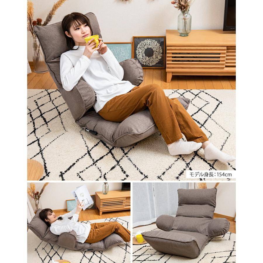 座椅子 ハイバック レバー コンパクト 腰痛 リクライニング座椅子