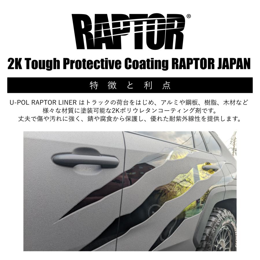 塗料＆硬化剤］ラプターライナー塗料 ブラック1Lセット RAPTORLINER