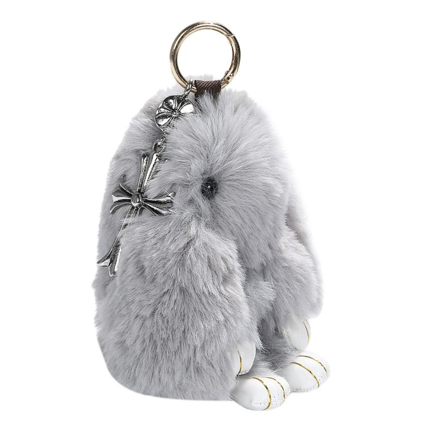 ZIYMU ジーム ラビットファー バッグチャーム うさぎ クロス チャーム