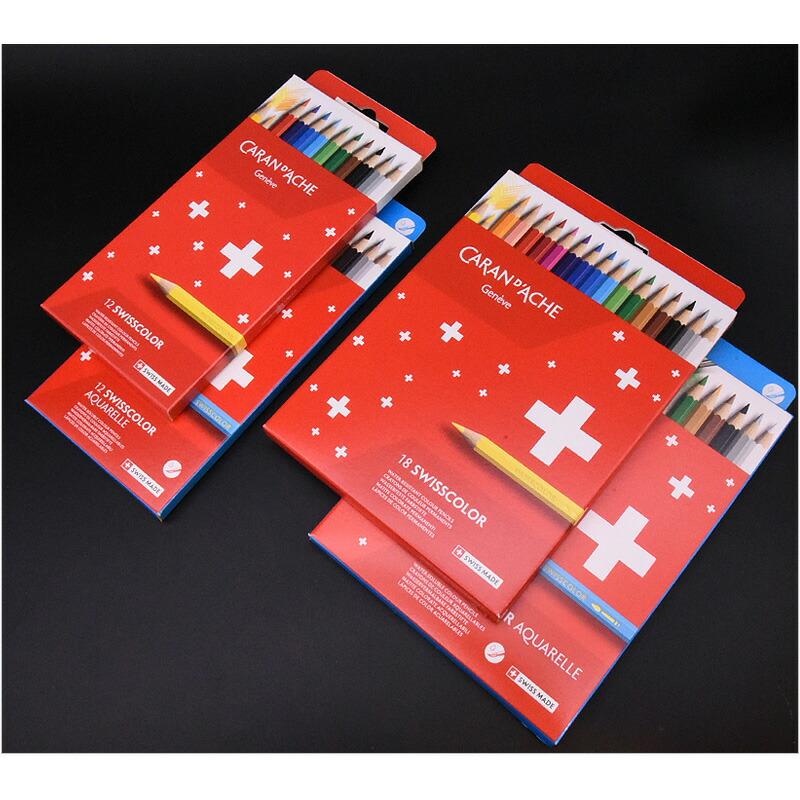 CARAN d'ACHE（カランダッシュ） 油性色鉛筆 スイスカラー 18色セット