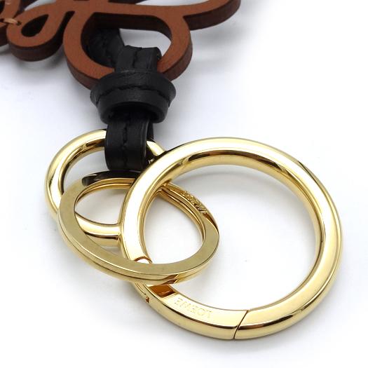 LOEWE（ロエベ） アナグラム チャーム カーフレザー タン ブラック