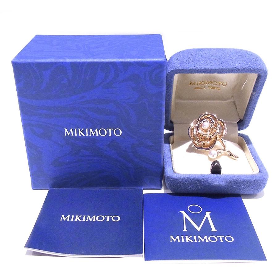 MIKIMOTO（ミキモト） ピンブローチ パールブローチ ローズモチーフ