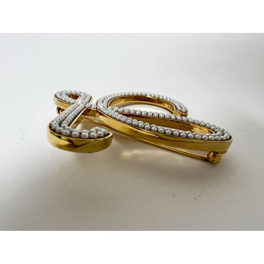 LOEWE（ロエベ） 送料無料 フェイクパール ブローチ ゴールド ホワイト