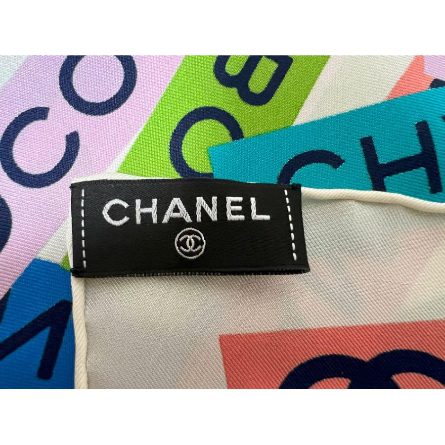 CHANEL（シャネル） ショール スカーフ シルク 100% ホワイト マルチ