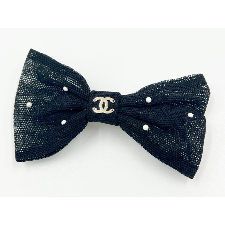 CHANEL（シャネル） バレッタ ヘアクリップ 髪留め リボン パール