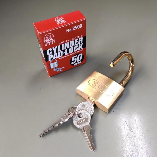 SOL 南京錠 No,2500 50mm 同一キー仕様（A44323) 6個入り 箱売り