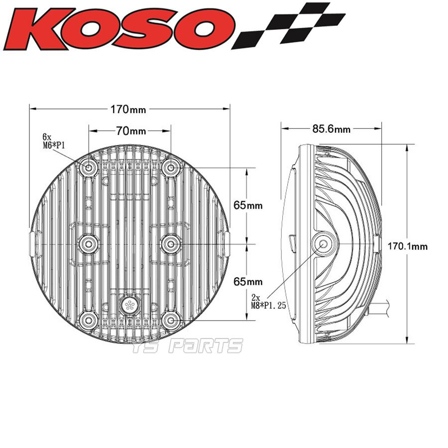 正規品]KOSO車検対応LEDヘッドライト[Ver.2]ハーレー/ドラッグスター