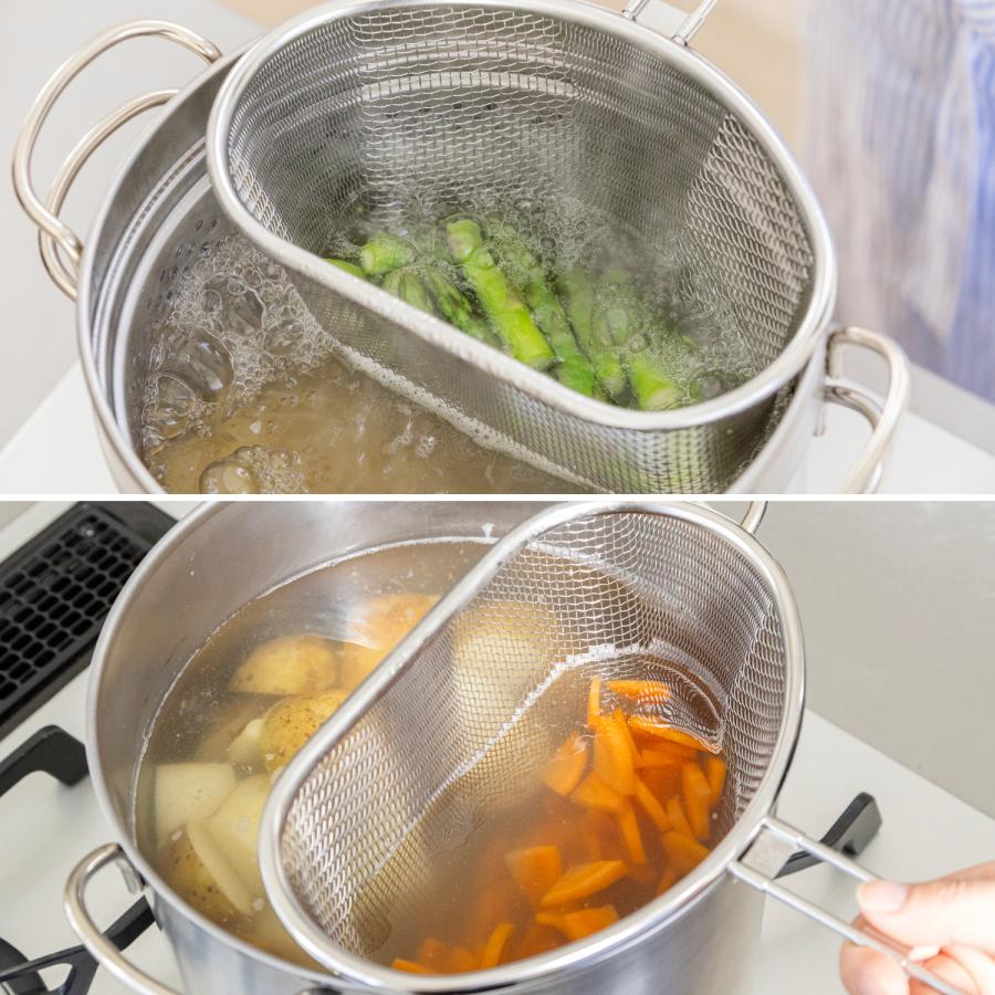 share with Kurihara harumi ハーフ ストレーナー付 パスタポット 22cm