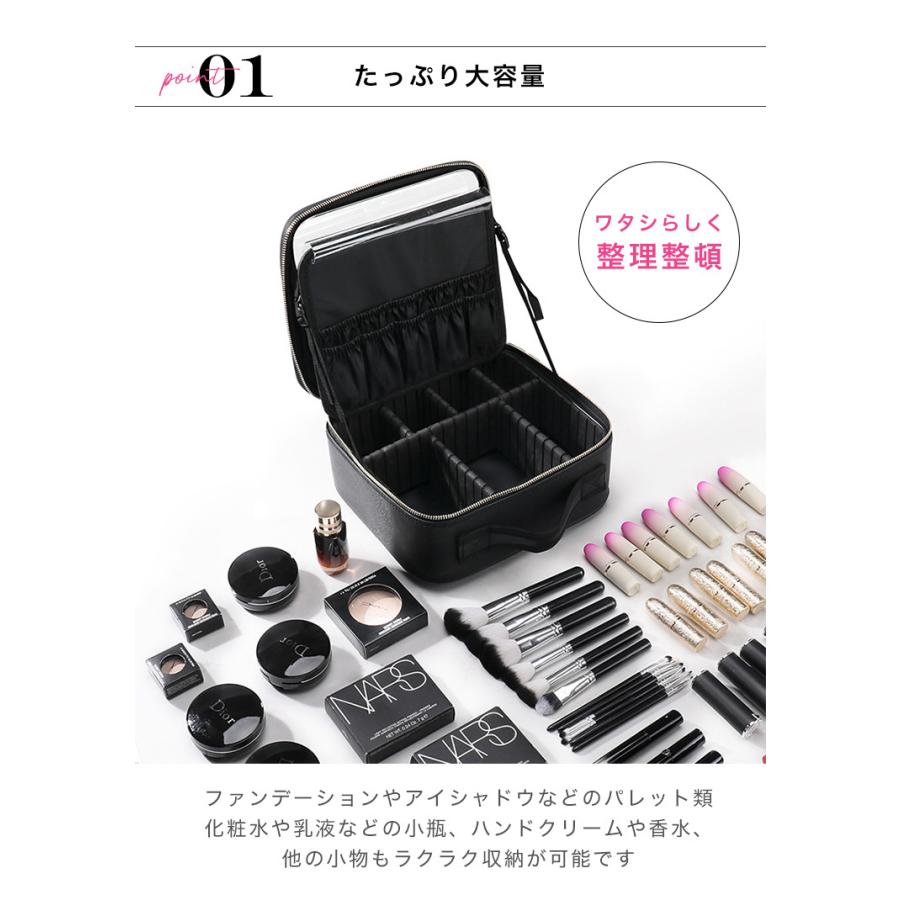 メイクボックス 大容量 鏡付き ミラー付き プロ用 コスメボックス