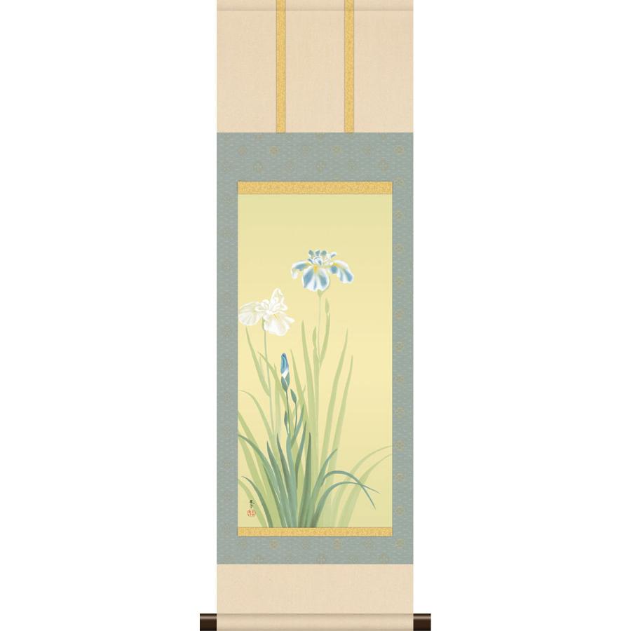 掛軸 掛け軸 本格ミニ掛軸 菱田春草 花あやめ 約横28cm×縦90cm ミニ