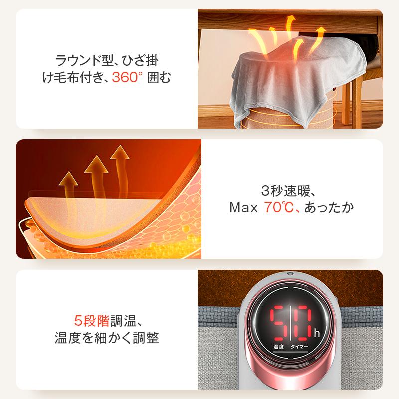 クーポンで4980円」パネルヒーター 足元 新生活 遠赤外線 Max70℃＆360