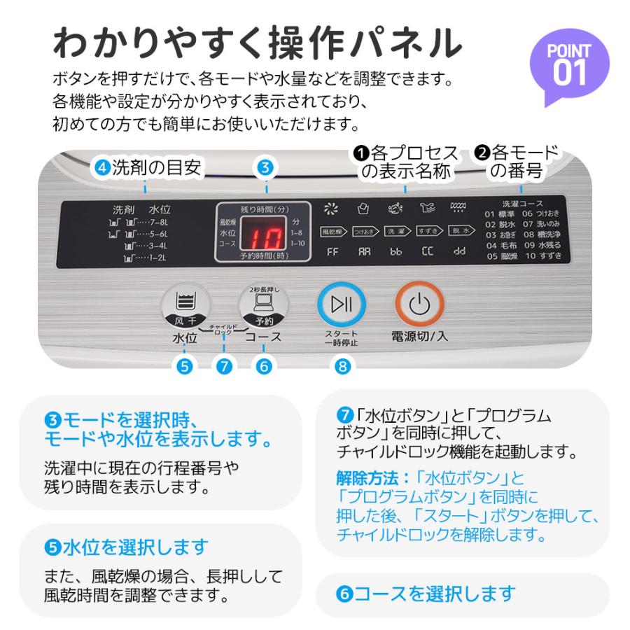 SENTERN 洗濯機 一人暮らし 7kg 家庭用 小型洗濯機 10種類 縦型洗濯機