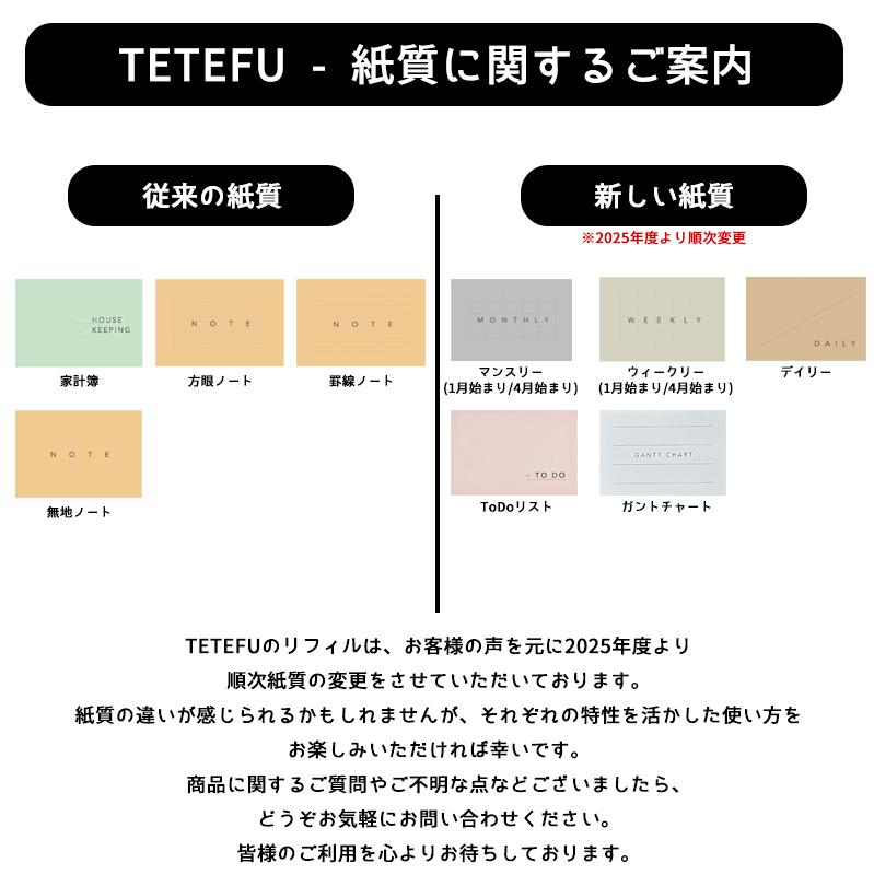 折りたためる手帳 TETEFU フリーセット 月間 週間 ToDo ガントチャート