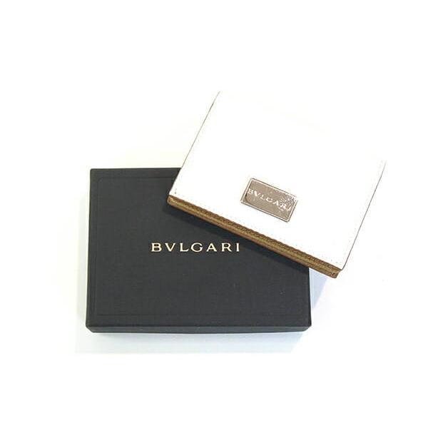 BVLGARI（ブルガリ） 名刺入れ ミレリゲ 27694 ホワイト ベージュ