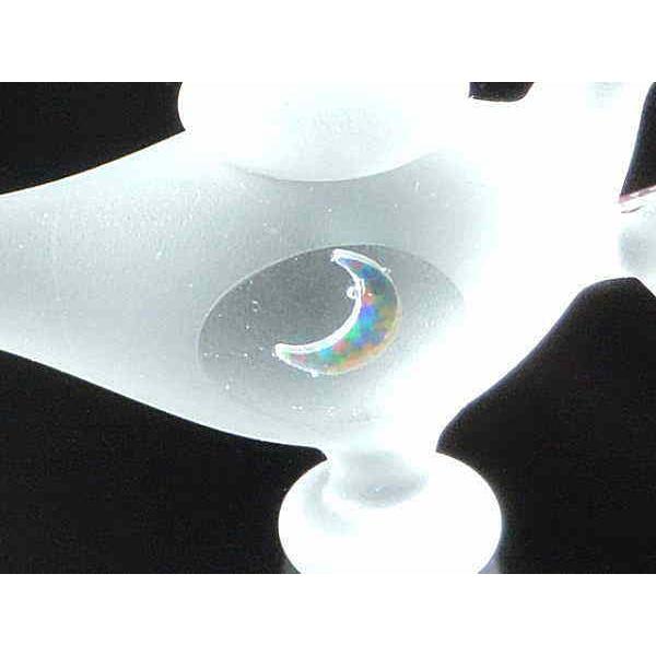 1点物、ブラックオパール入り 魔法のランプネックレス ガラス製